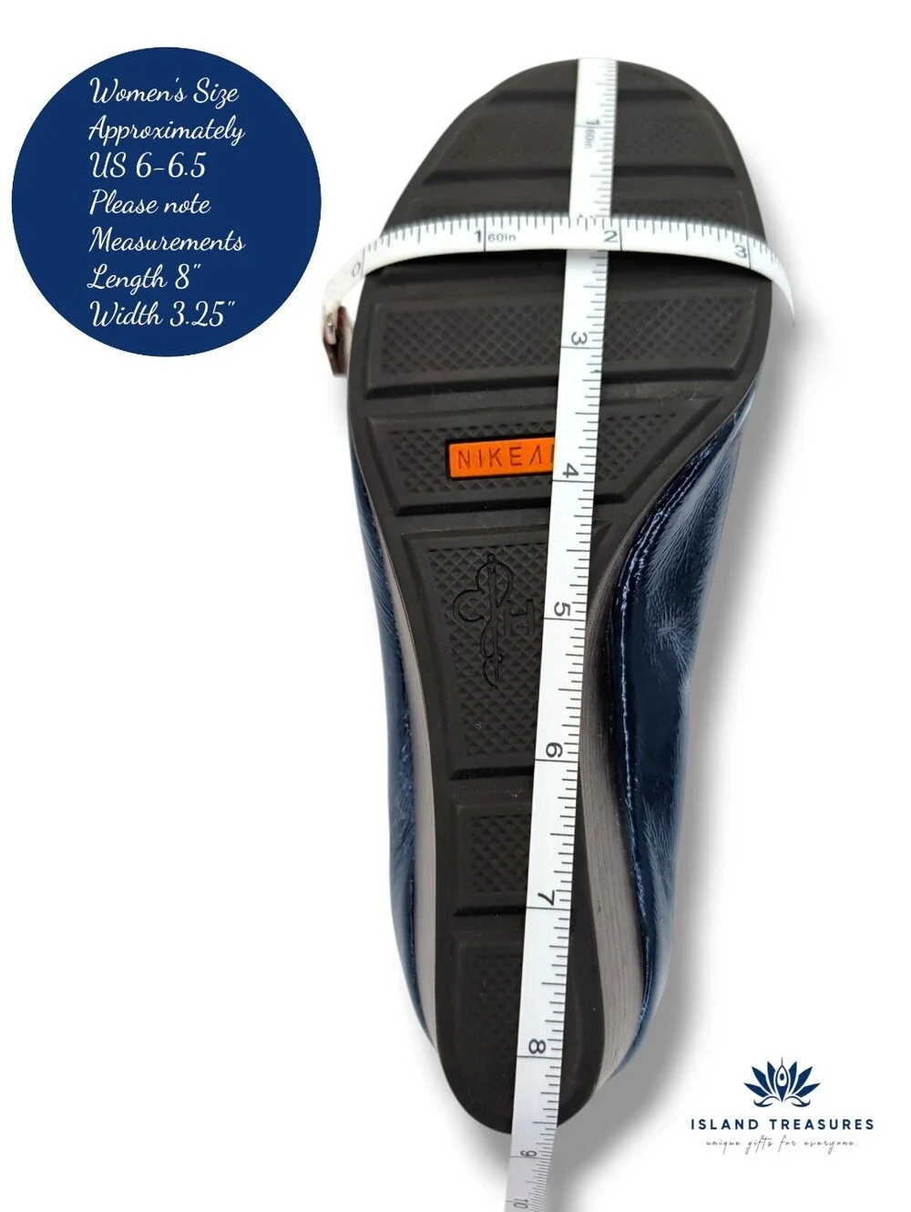 Cole Haan Size 6–6.5 Air Tali Patent Peep Toe Wedge Navy Blue Nike Air Comfort